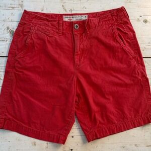 American Eagle Prep Shorts Flat Front Dark Coral Mens 32 Cotton Chino Casual